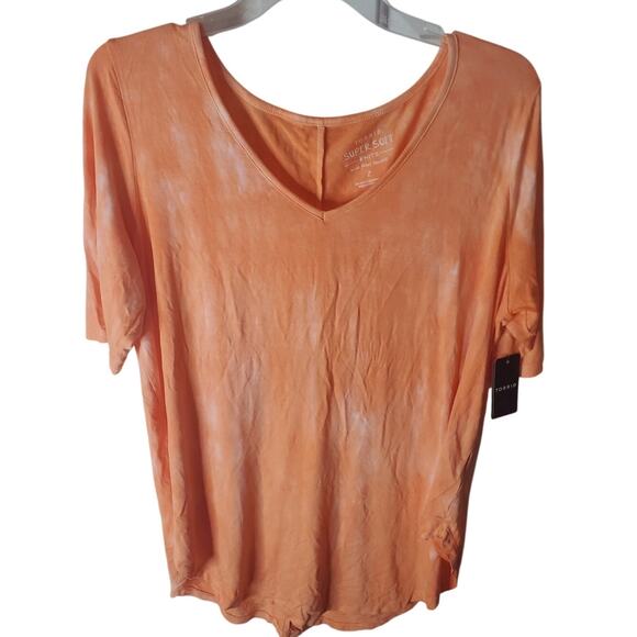 Torrid Super Soft Peach Pie Short Sleeve Favorite Tunic, NWT, 2X - Picture 1 of 6